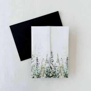 This is a green vellum wedding invitations by Eva Friesen called green botanical garden floral printed vellum wrap for 5x7 card | pack of 10 in standard