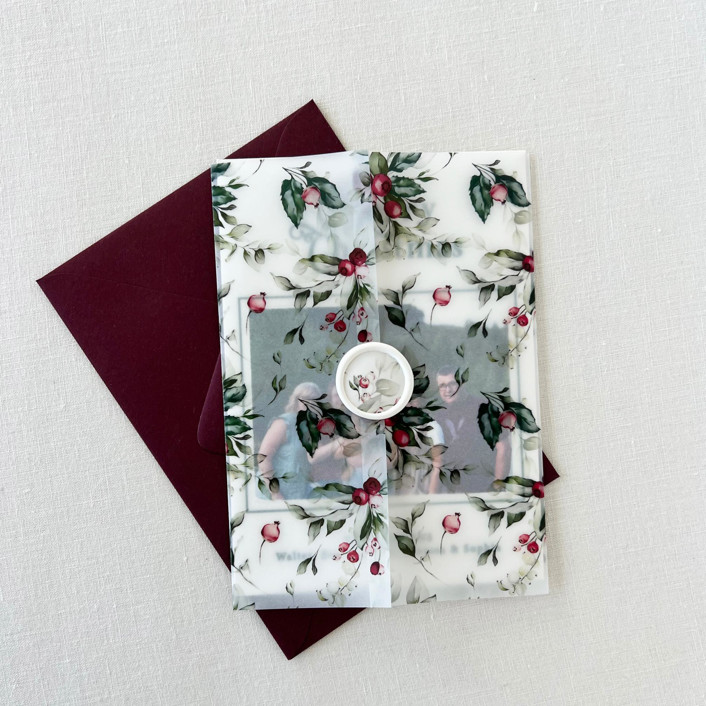 Christmas Floral Vellum Jackets | Set of 10