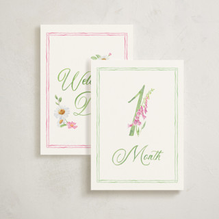 This is a multi baby milestone cards by Bayberry Kate called blooming baby in standard