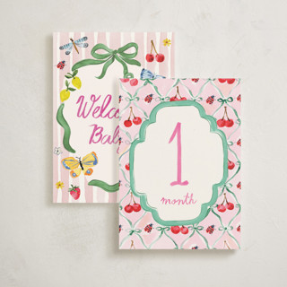 This is a multi baby milestone cards by Pati Cascino called bows, buds & wonder ahead in standard