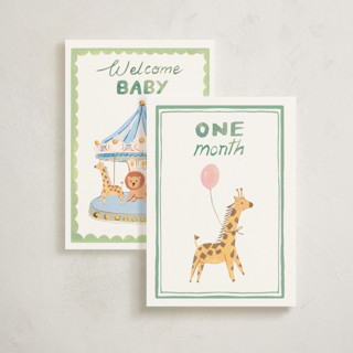 This is a multi baby milestone cards by Teju Reval called fun zoo animals in standard