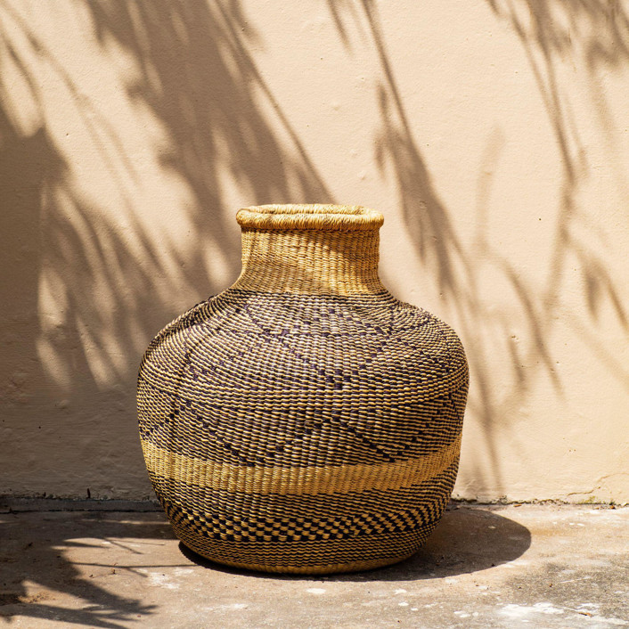 Flower Pot Black Pattern Basket