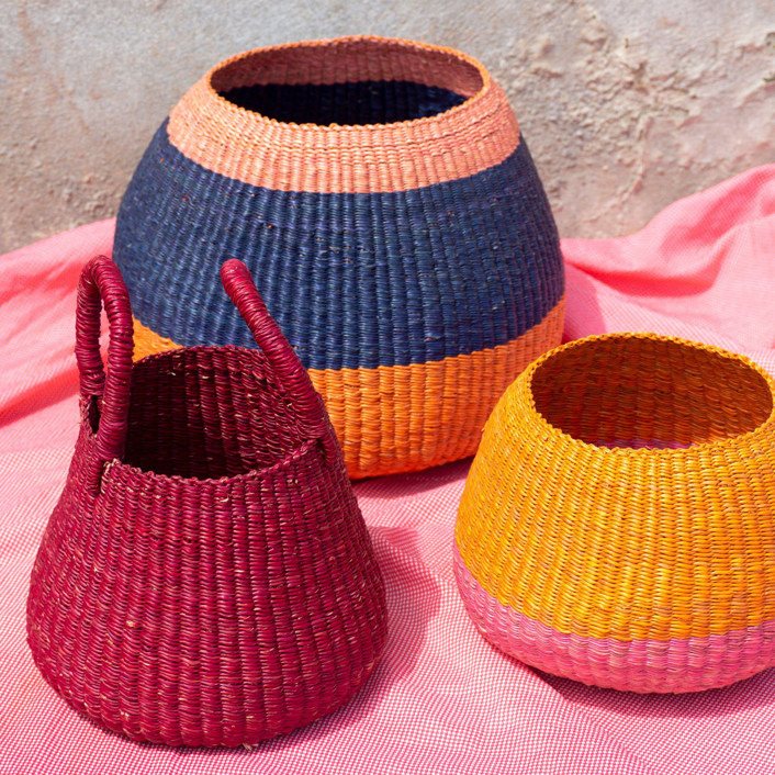 Bolo Colour Block Baskets (Wine)