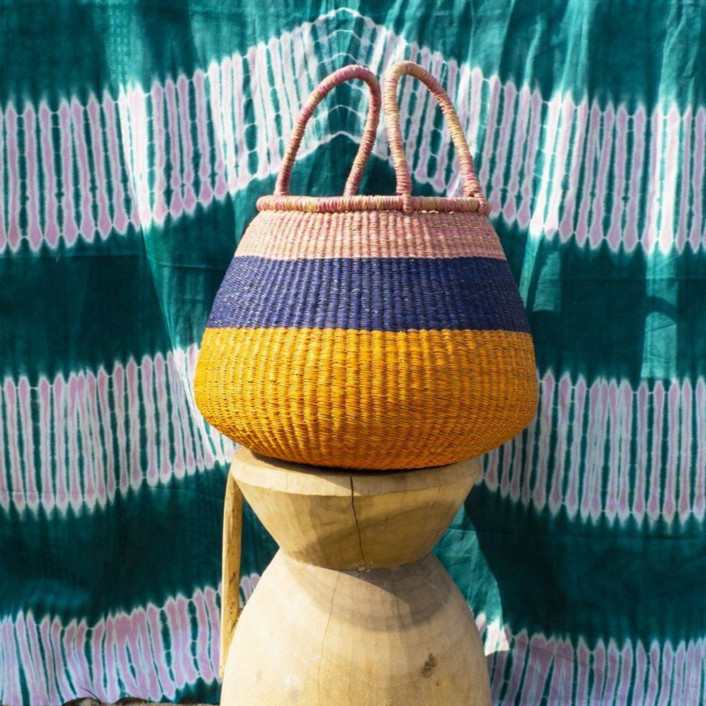 Bolo Color Block Basket With Handles