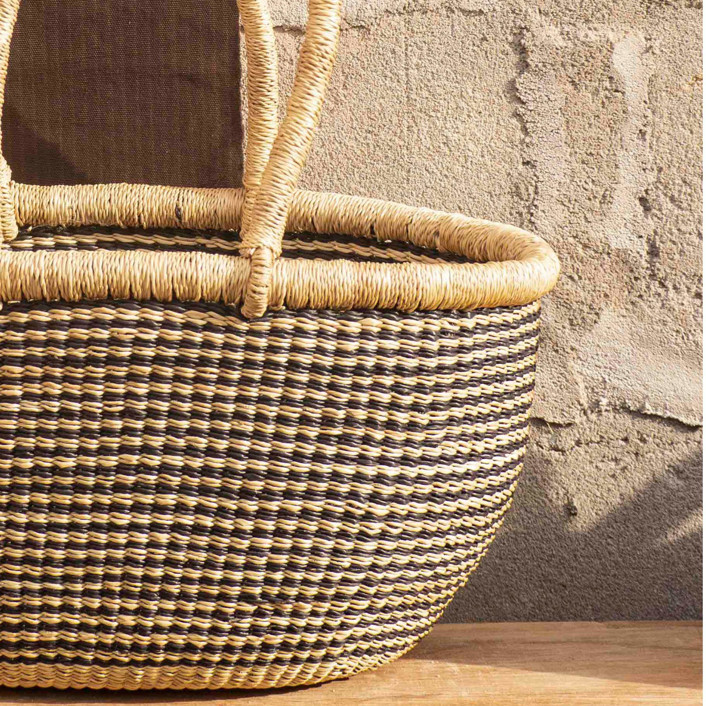 Market Black/Natural Stripe Basket