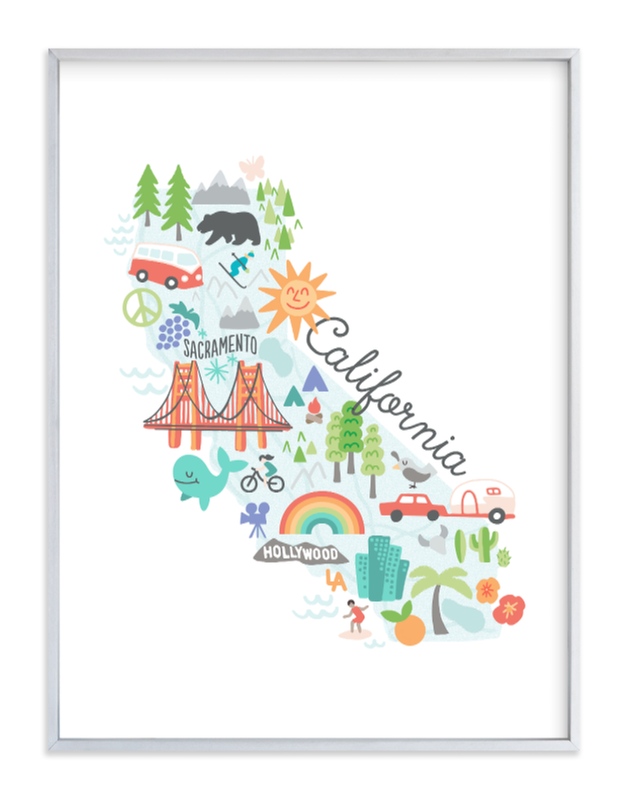 California Kids Map Wall Art Prints By Jessie Steury Minted