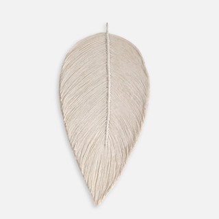 This is a natural sculpture art by Bharti Trivedi called macrame leaf in ivory in standard