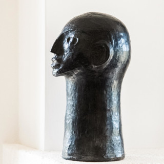 This is a black sculpture art by Jana Mistrik called aghilas black in standard