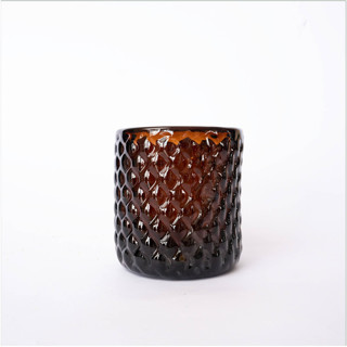 This is a brown tableware by Powered By People called bruma amber glass set of 2 - artisan blown glassware from colombia in standard
