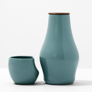 This is a green tableware by Powered By People called elegant carafe and cup set - jade in standard