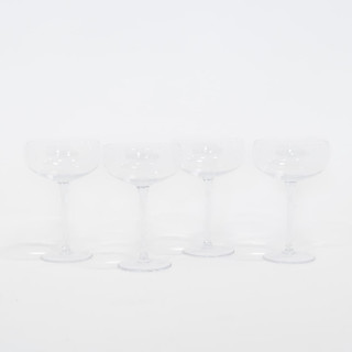 This is a clear tableware by borrowed BLU called set of 4 - siren stemware // champagne coupe in clear in standard
