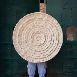 This is a white original textiles by Powered By People called calendario azteca tapestry in standard