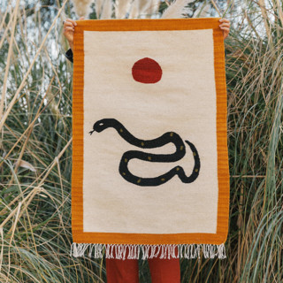 This is a multicolorassorted-colors original textiles by Powered By People called snake i in standard