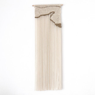 This is a natural original textiles by Bharti Trivedi called crescent bay- iii in standard