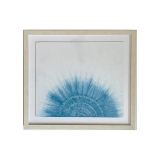 This is a blue original textiles by Hilary L Hahn called indigo sunrise in standard