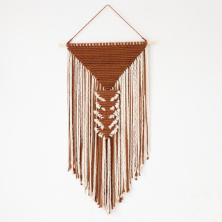 This is a multicolor original textiles by Bharti Trivedi called fiber art wall hanging - pyramid in standard