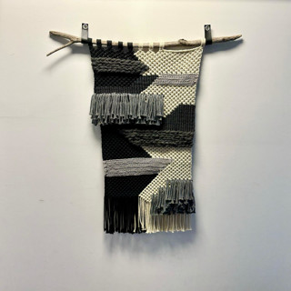 This is a multicolor original textiles by Kelly Renee Arte called abstract macrame #005 in standard