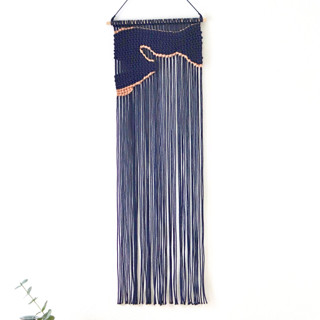 This is a blue original textiles by Bharti Trivedi called crescent bay ii in standard