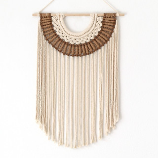 This is a brown original textiles by Bharti Trivedi called sandy beach in standard