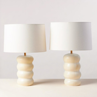 This is a white home decor by Rory Pots called eau lamp large in standard