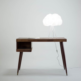 This is a white home decor by Richard Clarkson called lampshade cloud // desk stand in standard