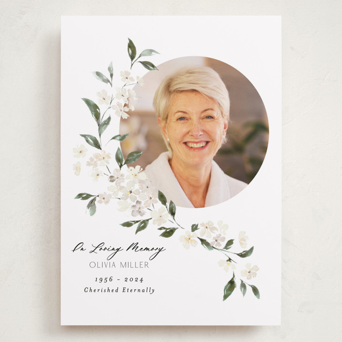 Sweeping Vine Grand Memorial Cards by Itsy Belle Studio Minted