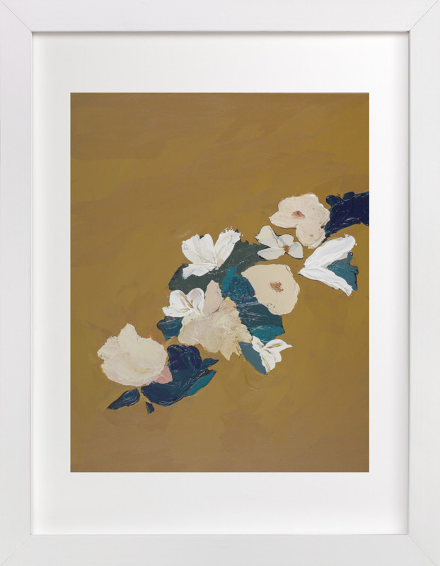 Mustard Abstract Botanical Wall Art Prints by Caryn Owen Minted