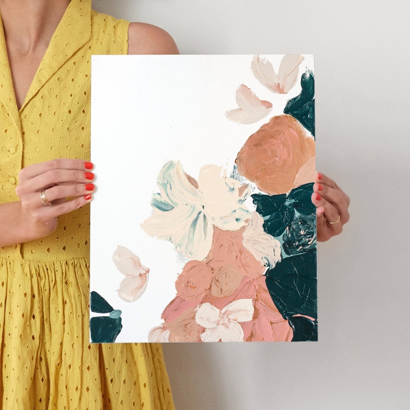 Peach Abstract Botanical Wall Art Prints by Caryn Owen Minted