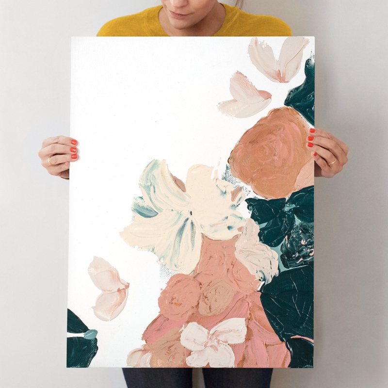 Peach Abstract Botanical Wall Art Prints by Caryn Owen Minted