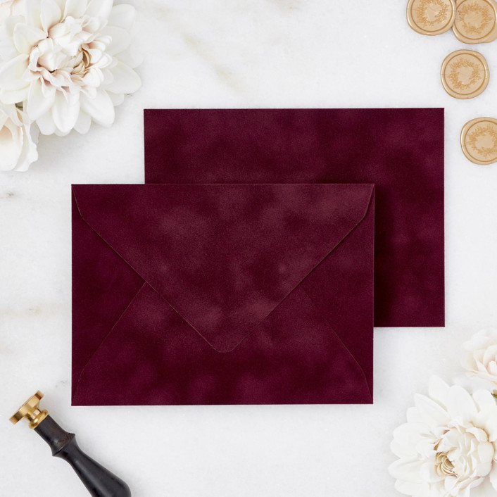 Wine Velvet Envelopes