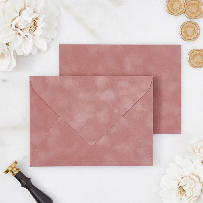 Dusty Rose Velvet Envelopes
