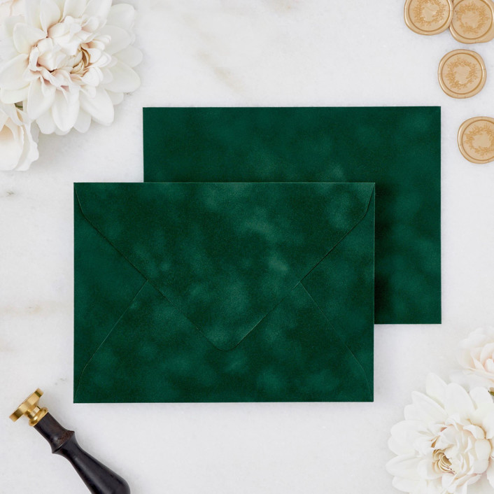 Emerald Velvet Envelopes