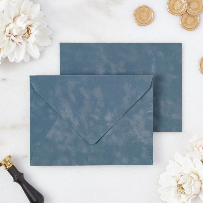 French Blue Velvet Envelopes