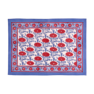 This is a red tableware by Michelle Pham called araminta blockprint placemat in standard