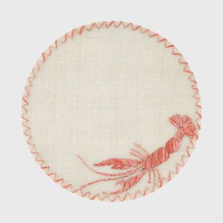 This is a red tableware by Joanna Buchanan called straw lobster placemat, set of four in standard