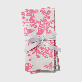 This is a pink tableware by Joanna Buchanan called garden print napkin, pink, set of two in standard