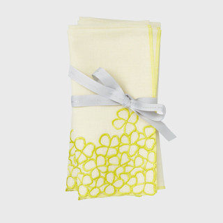 This is a yellow tableware by Joanna Buchanan called hydrangea dinner napkins, citrus, set of two in standard