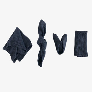 This is a black tableware by borrowed BLU called organic cotton napkins // set of 4 in standard
