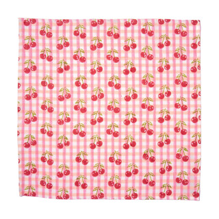 This is a red tableware by Michelle Pham called cherry blockprint napkins in red gingham, set of 4 in standard