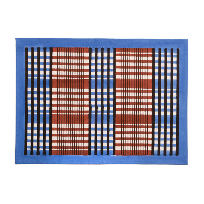 Inner Child Shetland Plaid Blockprint Napkins - Thumbnail 2