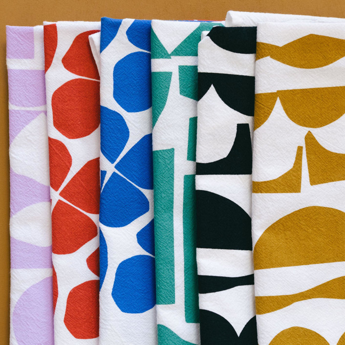 Summer Sun Cobalt Cloth Napkins Napkins by Ampersand Design Studio