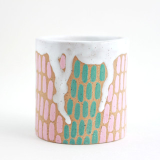 This is a multicolorassorted-colors accent pieces by Quiet Clementine called dash stoneware mini planter in standard