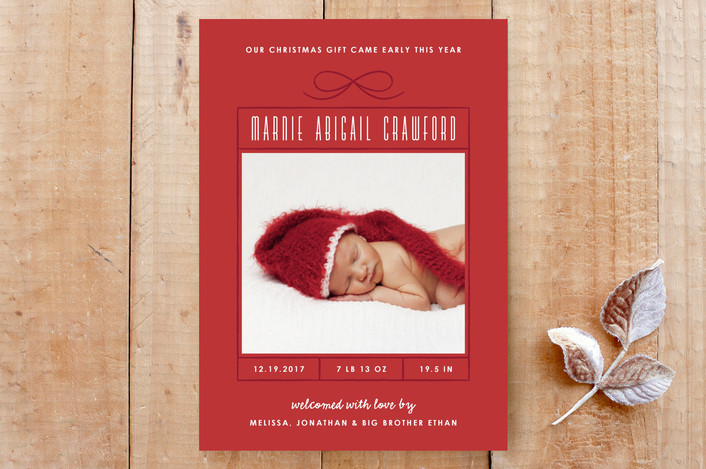 Early Christmas Present Birth Announcement