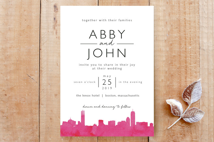 Skyline Boston Wedding Invitation
