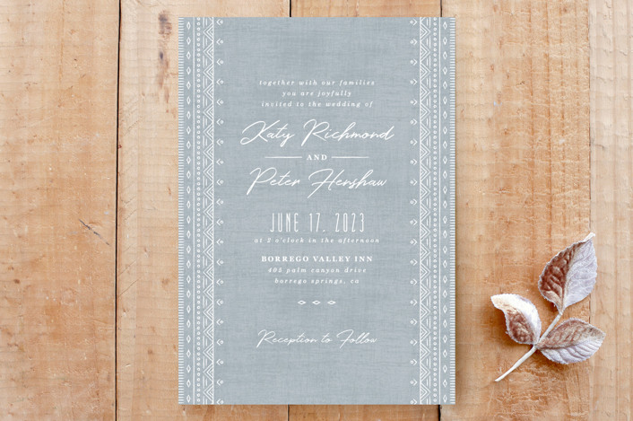 Boho Embroidery Wedding Invitation