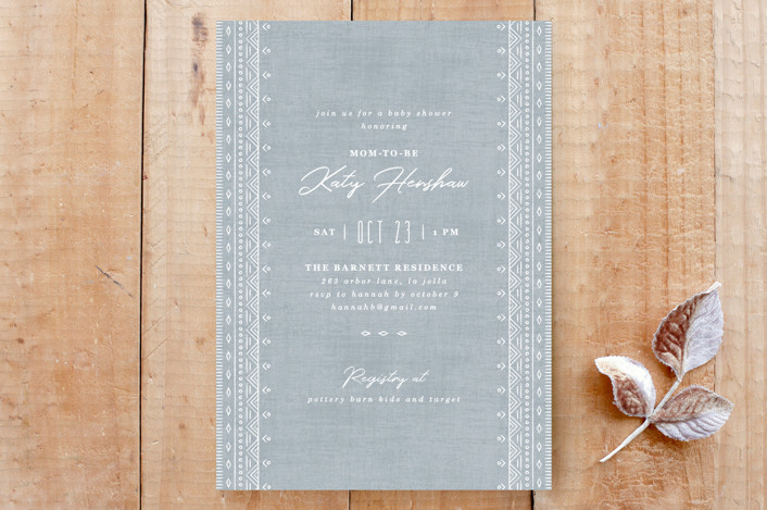 Boho Embroidery Baby Shower Invitation