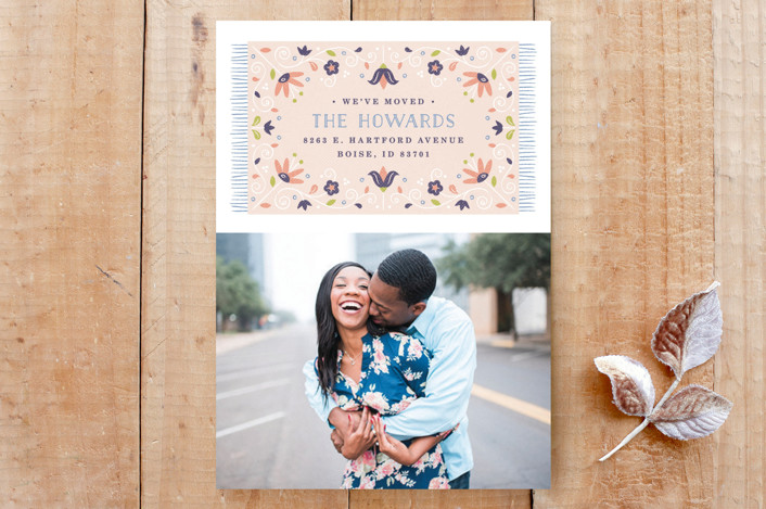 Floral Welcome Mat Moving Announcement