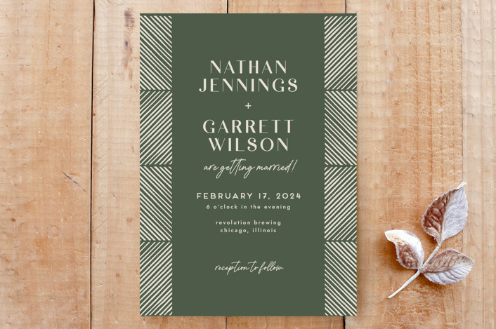 Herringbone Frame Wedding Invitation