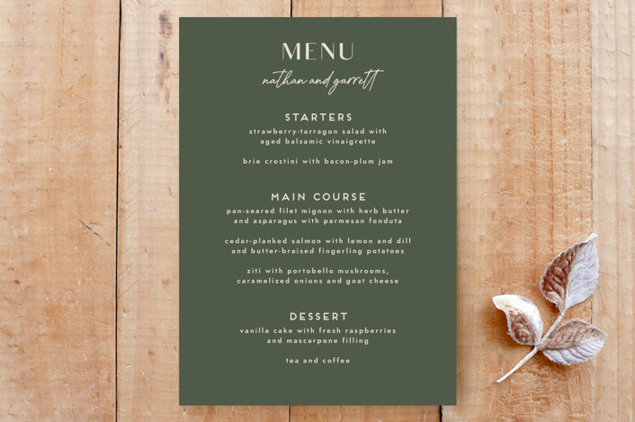 Herringbone Frame Wedding Menu Card