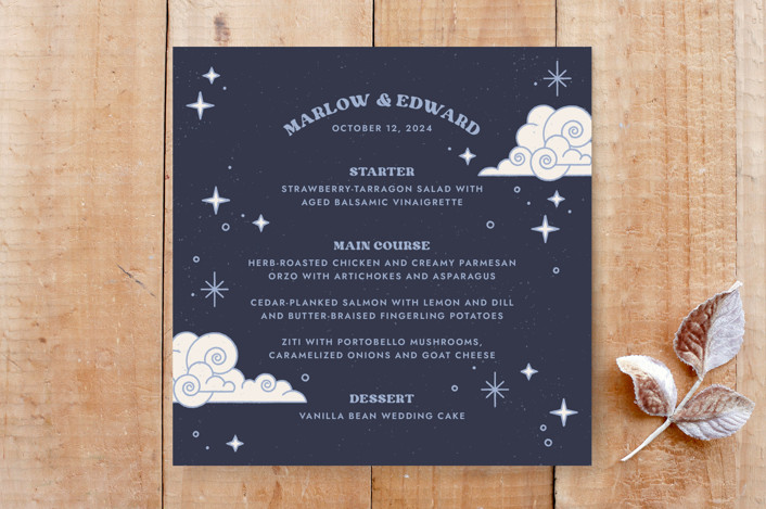 Give You the Moon Wedding Menu Card
